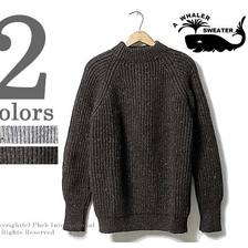 A WHALER SWEATER 2PLY ARAN YARN MOCK SWEATER画像