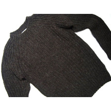 INVERALLAN RIBBED FISHERMAN SWEATER/dark grey natural画像