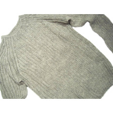 INVERALLAN RIBBED FISHERMAN SWEATER/light grey natural画像