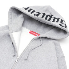 Supreme Old English Hood Logo Zip Up Sweat GRAY画像