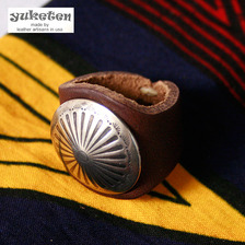 YUKETEN LEATHER RING with CONCHO画像