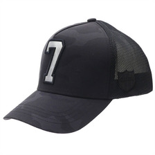 YOSHINORI KOTAKE DESIGN &times; BARNEYS NEWYORK 7ロゴ シルバーワッペン CAMO メッシュキャップ BLACK画像