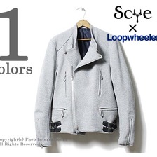 Scye for LOOPWHEELER 吊り裏毛 スウェットライダースジャケット 1117-61100画像