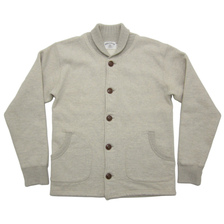 STUDIO D'ARTISAN Brushed Back Loop Wheel Body by French Circular Frame Shawl Collar Sweat Cardigan 9783画像