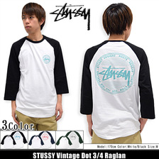 STUSSY Vintage Dot 3/4 Raglan 114960画像
