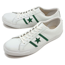 CONVERSE STAR&BARS LEATHER WHITE/GREEN 32340350画像