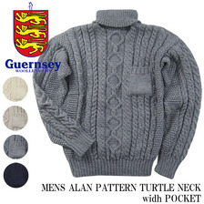 Guernsey Woollens MENS ALAN PATTERN TURTLE NECK width POCKET G16FK-08M画像