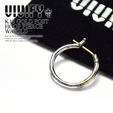 VIVIFY K18 GOLD POST HOOP PIERCE W/GOLD VFP-119画像