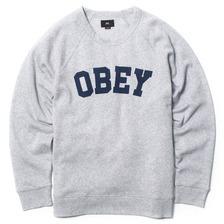 OBEY PREMIUM GRAPHIC LOFTY FLEECE "ACADEMY CREW" (HEATHER GRAY)画像