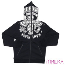 MISHKA DEATH VULTUR ZIP HOODIE BLACK MFA150523M画像
