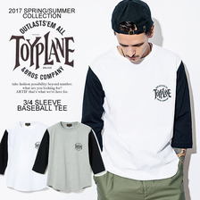 TOYPLANE 3/4 SLEEVE BASEBALL TEE TP17-HTE10画像