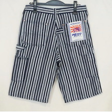 SAMURAI JEANS サムライ自動車倶楽部 SM155DX-RHC ランダムヒッコリーペインターショートパンツ画像