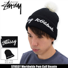 STUSSY Worldwide Pom Cuff Beanie 132819画像
