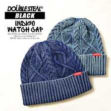 DOUBLE STEAL BLACK INDIGO WATCH CAP 466-90231画像
