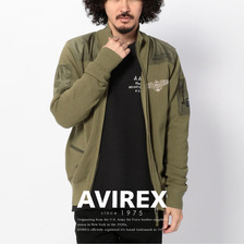 AVIREX L/S NAVY STAND ZIP SWEATER 6174029画像