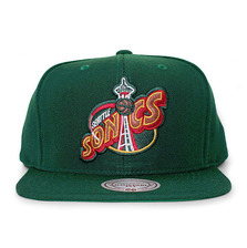 Mitchell & Ness SEATTLE SUPERSONICS BASIC SOLID LOGO SNAPBACK GREEN LVMNSSS017画像