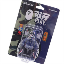 A BATHING APE &times; MEDICOM TOY 1ST CAMO SHARK BE@RBRICK 100% NAVY画像