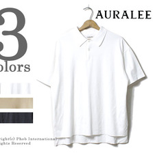 AURALEE HIGH GAUGE PIQUE DOUBLE CLOTH POLO A7SP01HK画像