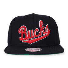 Mitchell & Ness MILWAUKEE BUCKS BASIC SOLID LOGO SNAPBACK-2 BLACK LVMNMWB029画像
