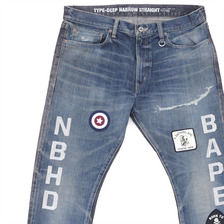 A BATHING APE &times; NEIGHBORHOOD NHBP SAVAGE.DP NARROW/14OZ-PT INDIGO 171DCAPN-PTM01S画像