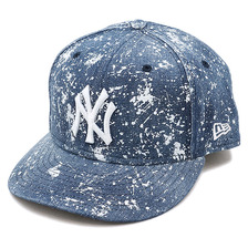 NEW ERA 59FIFTY NY SPLASH PAINT CAP WASHED DENIM/SNOW WHITE 11404778画像