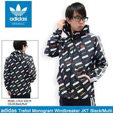 adidas Originals Trefoil Monogram Windbreaker JKT Black/Multi BQ2060画像