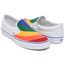 VANS CLASSIC SLIP-ON (RAINBOW) TRUE WHITE VN0A38F79NK画像