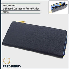 FRED PERRY L-Shaped Zip Leather Purse Wallet JAPAN LIMITED F19786画像