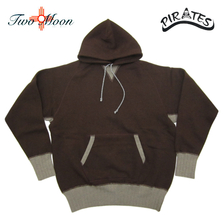 Two Moon Double V gusset Loop Wheel Body Freedom Sleeve Pullover Hooded Sweat Shirts 25307画像