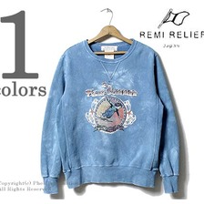 REMI RELIEF インディゴタイダイ スペシャル加工 クルースウェット RN1720-9115画像