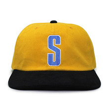 STUSSY VINTAGE S LOGO CAP GOLDxBLACK 131639画像