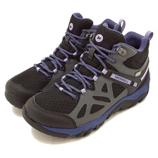 MERRELL WMNS OUTRIGHT EDGE MID WATERPROOF BLACK/LAVENDER 342274C画像