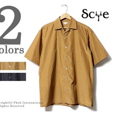 Scye シルクコットンポプリン 半袖 オープンカラーシャツ 1117-31082画像