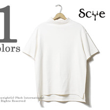 Scye 18/1空紡糸 スムース チューブラー(丸胴) モックネック ヘビーウェイト Tシャツ 1117-21111画像