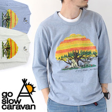 go slow caravan BROS 鹿の子 プリント 七分袖 TEE &ldquo;TREE&rdquo; 361910画像