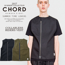 CHORD NUMBER EIGHT COLLARLESS RIDERS VEST N8M1G3-JK02画像