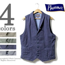 Pherrow's 17S-PNCV11 6ボタン 襟付きベスト画像