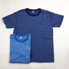 mayo SPRUCE 半袖 アスレティック インディゴ ストライプ ボーダー Tシャツ画像