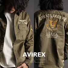 AVIREX "GREAT LAKES RE."EMBROIDERY MILITARY SHIRT 6175102画像
