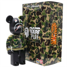 A BATHING APE &times; MEDICOM TOY 超合金 ABC CAMO SHARK BE@RBRICK GREEN画像