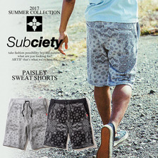 Subciety PAISLEY SWEAT SHORTS 102-02047画像