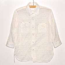 SUGAR CANE Light ガーゼパナマチェック7部袖ワークシャツ SC37613画像