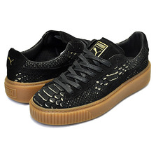PUMA SUEDE PLATFORM EXOTIC SKIN WMNS bl-gld 363377-01画像