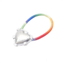 Sieste peau Heart コンチョ付きヘアゴム SILVER画像
