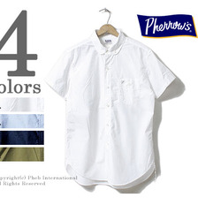 Pherrow's 17S-PRBDS1 ラウンドカラー 半袖 ボタンダウンシャツ画像