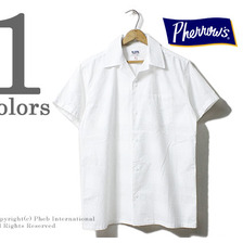 Pherrow's 17S-PIS2 ジャガードボーダー 半袖 オープンカラーシャツ画像
