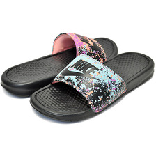 NIKE WMNS BENASSI JDI PRINT BLACK/SUNSET GLOW-FIRE PINK 618919-008画像