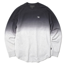 BLACK SCALE DIP DYE LONG SLEEVE T-SHIRT (BLACK)画像