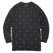 BLACK SCALE PAISLEY LONG SLEEVE RAGLAN SHIRT (BLACK)画像