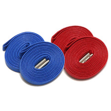 KIXSIX WAXED SHOELACE 2P (RED-BLUE / SILVER TIP)画像